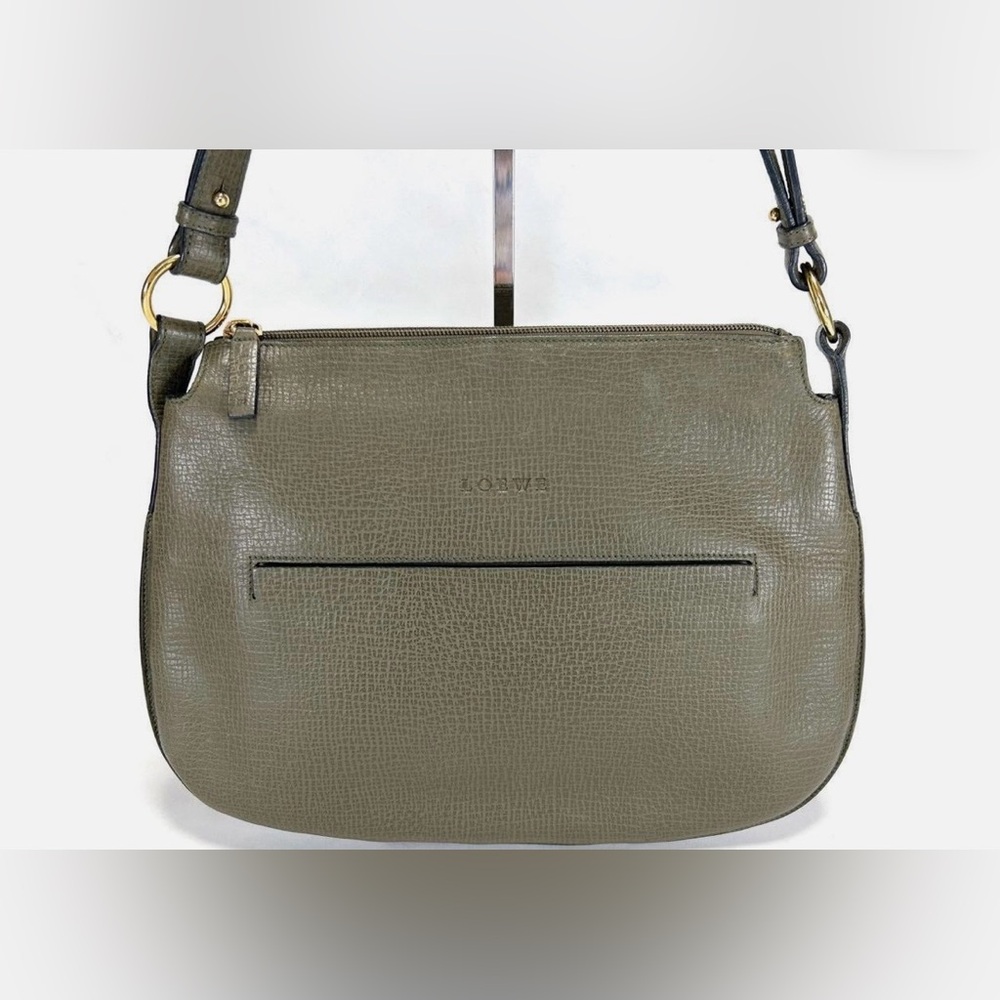 Like new Authentic Loewe Khaki Green Leather Shoulder Bag. With COA Retails $899
